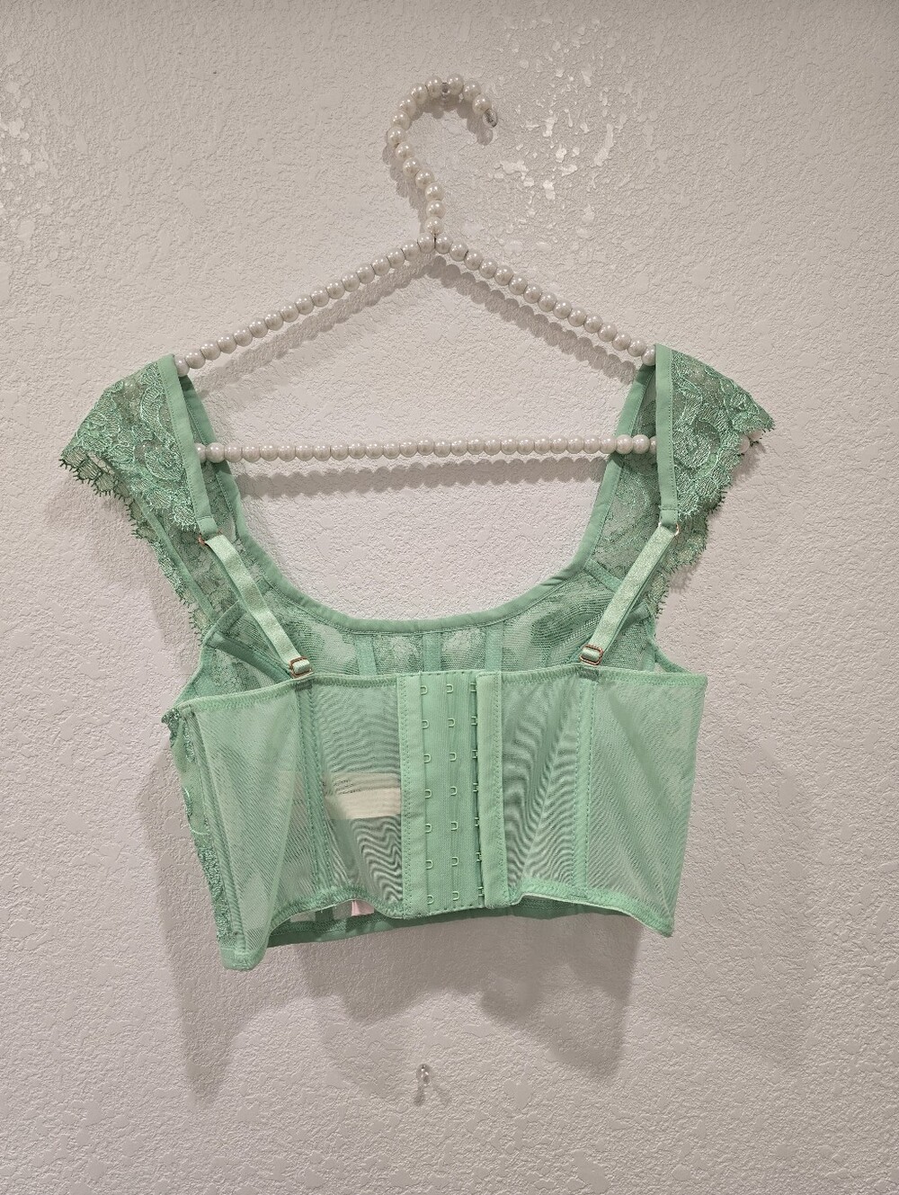 NWT Victoria's Secret Dream Angels Floral Lace Corset Top Mint Green XS - Picture 4 of 7